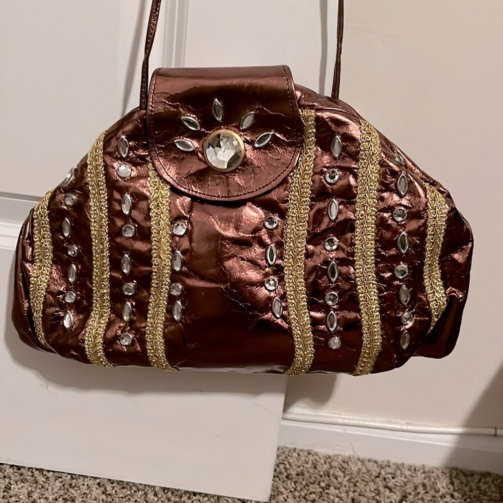 Vintage Gary Silverman Genuine Leather Crossbody bag. Made in USA